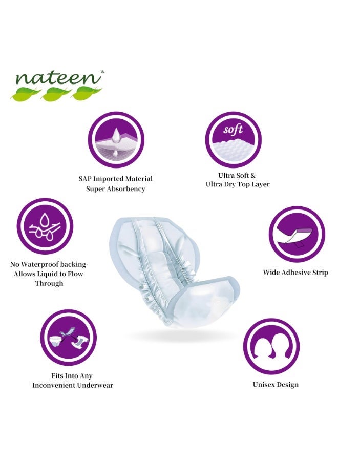 Nateen Easy-8 Super High Absorbency Incontinence Pads for Adults, 8-Shaped Disposable Insert Booster Pad for Adult Diapers & Pants, Anti-Leak Protection, Soft Sensitive Care, Unisex (10 count) - Image 4